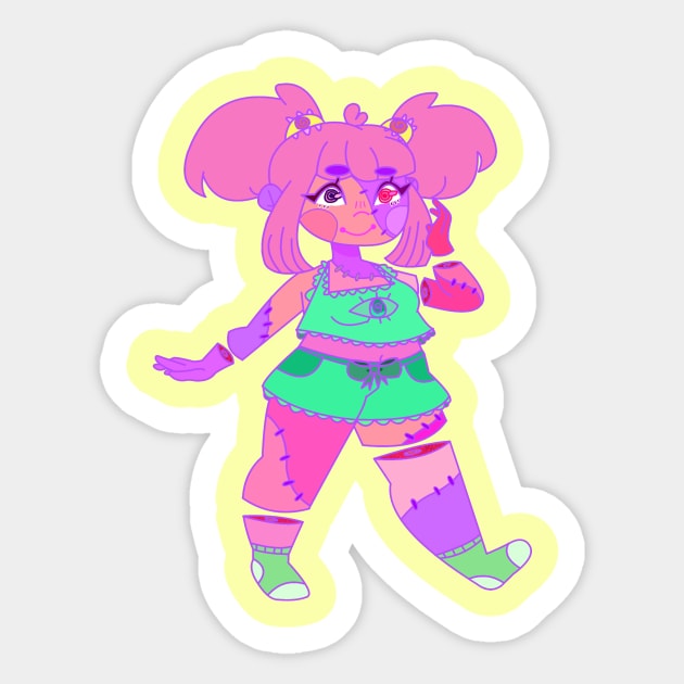 Pastel Patchwork Zombie Sticker by babyshoujo